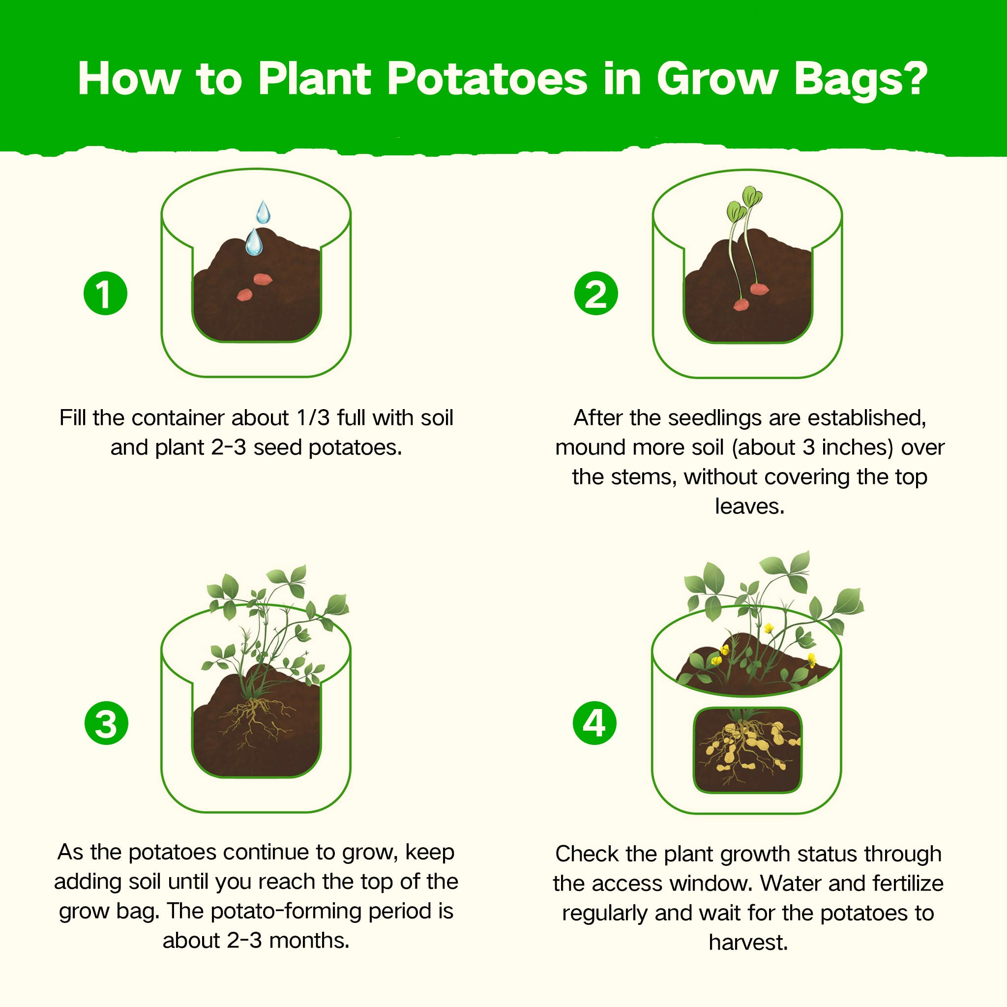 planting seeds in grow bags Potato Grow Bags with Flap 10 Gallon 3-Pack