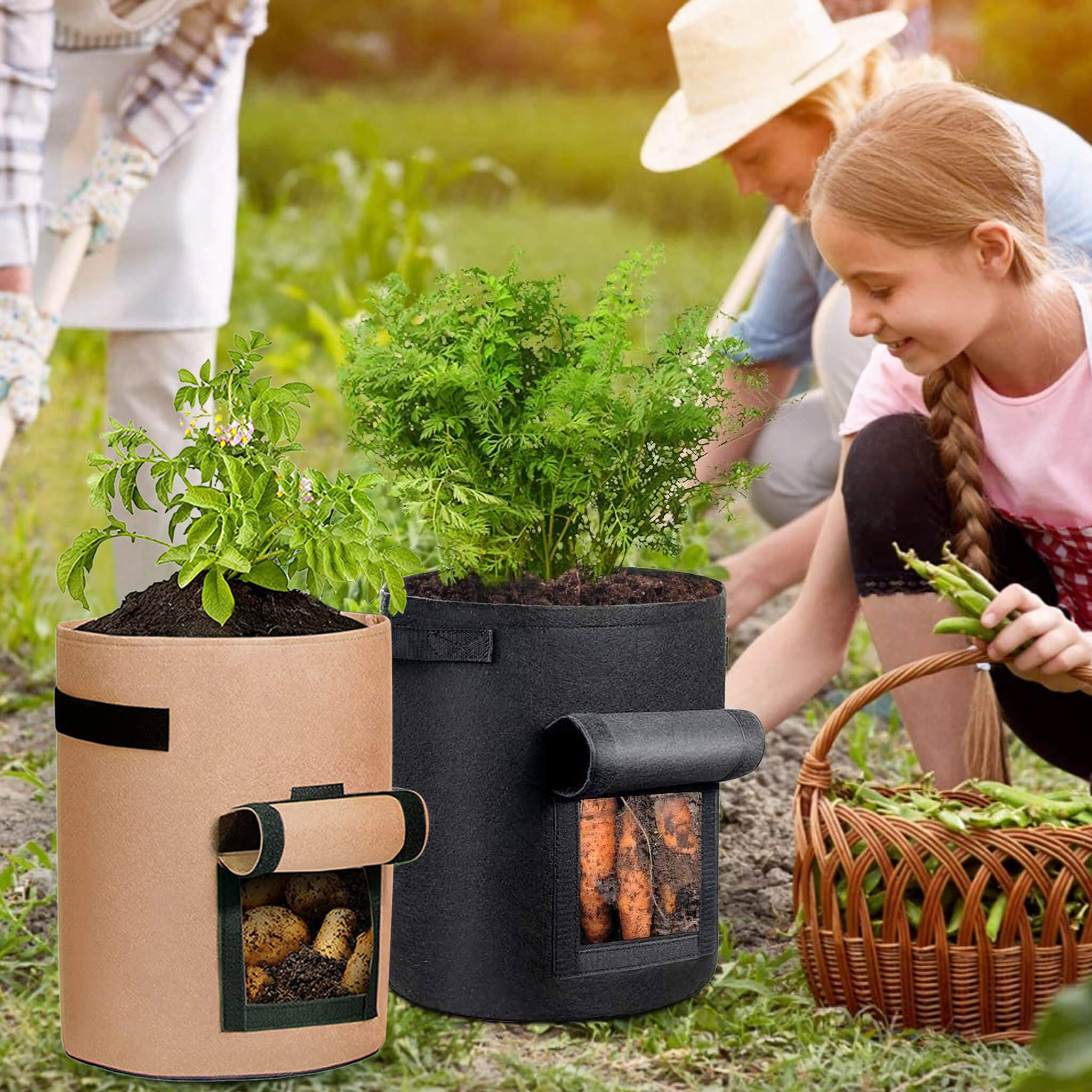 potato grow bag planter Potato Grow Bags with Flap 10 Gallon 3-Pack